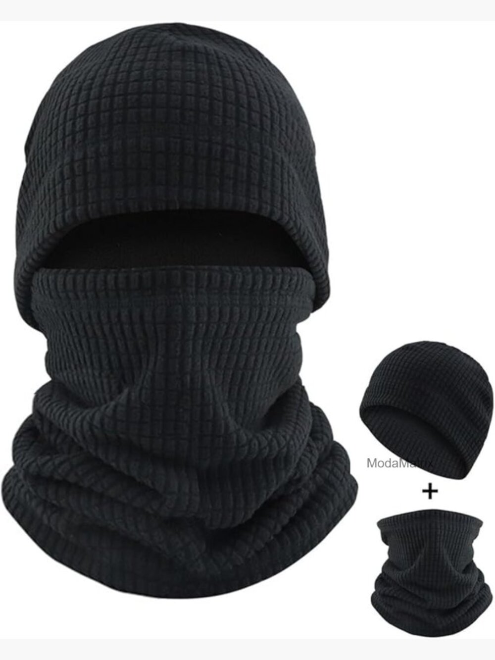 Winter Fleece Beanie Hat Scarf Set Warm Windproof Ski Skull Cap Neck Gaiter